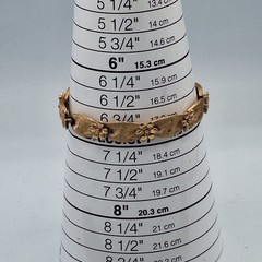 Vintage Crown Trifari Bracelet Birthday Series Gold Tone Ribbon Daisy Flowers