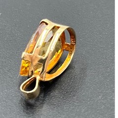 Imperial Gold Vintage 14K Gold Mexico Citrine Pear Teardrop Pendant (1.84g)
