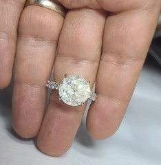 Vintage Platinum Engagement Ring 9.65CT. Natural Diamond Round Shape AGI Cert