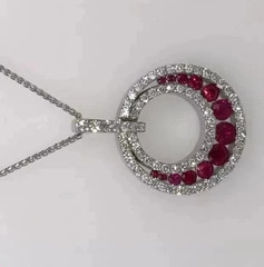 Art Deco Style Lab Created Diamond Anniversary Gift 14K White Gold FN Pendant