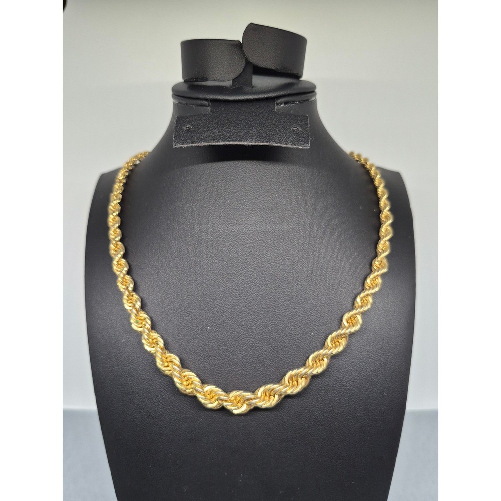 Vintage Monet Necklace Gold Tone Heavy Twisted Rope Chain Statement
