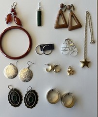 VTG and Modern Boho Inspired 12 Piece Jewelry Lot Variety Materials