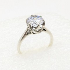 Vintage Luxury RING Silver 925 with Big Bright Stone -size: 6US (16.5mm) | #64