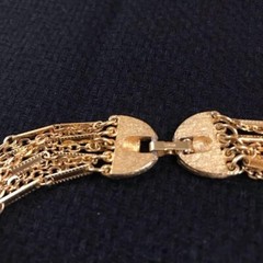 Vintage Gold Tone Mixed Chain Multi-Strand Layered Statement Choker Retro