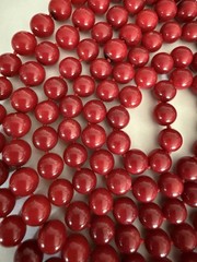 Vintage Precious Natural Red Coral 6mm Beads 50” Long Necklace Knotted Between
