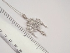 2Ct Art Deco Style Lab Created Diamond Engagement Gift 14K White Gold FN Pendant