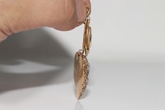 Antique Circa 1900s 12k Gold Natural Rose Cut Diamond Heart Pendant Necklace