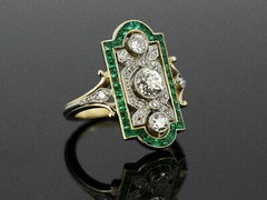 1.85Ct White Round CZ Vintage Art Deco Ring In 14K Yellow Gold Plated 925 Silver