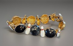 Gold Tone Bowling Ball Bowling Pins Vintage Slide Bracelet 6.5” League
