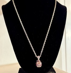 Edgar Berebi St Petersburg Egg Pendant Necklace Limited Edition Enameled Pur/Brn