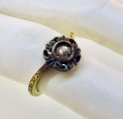 Antique Victorian 1800’s 18k & Silver Rose Cut Diamond Engagement Ring