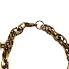 Vintage Bracelet Gold Tone Rose & Chain Dangles Charms 7.5″ Jewelry Accessories