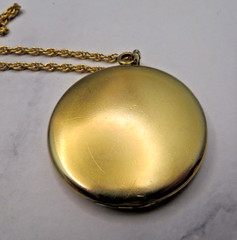 Vintage B&B 14k GF Yellow Gold Filled Chain Necklace Large CZ Cross Locket #408