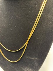Necklace Long Multi Layer Chain Gold Tone Signed Interesting Large Clasp