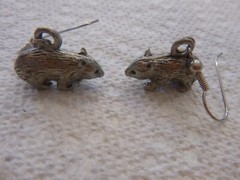 Vintage Sterling/Pewter From Australia Wombat Earrings Very Detailed Unique