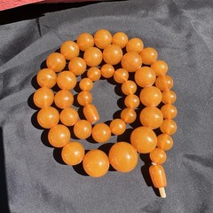 Vintage Soviet Natural Amber Beads Necklace Kaliningrad Video