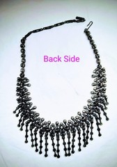 Stunning Vintage Hematite Black Crystal Choker Necklace
