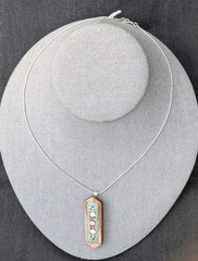 Antique Micro Mosaic Converted Pendant 16.5″ 925 Ster Silver Necklace AS IS D79