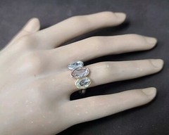 Vintage Platinum 18k Gold Engagement Ring 3.48CT.Natural Oval Rose Cut Diamond