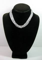 Sarah Coventry SILVERY CASCADE Multi 8 Strand NECKLACE Vintage Silvertone 16″