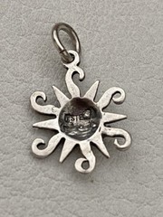 Vintage Sterling Silver Sun & Crescent Moon Charms
