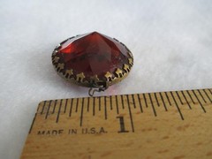 VINTAGE ANTIQUE VICTORIAN CZECH GLASS GARNET NECKLACE PENDANT PARTS OR REPAIR