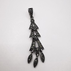 Vintage Elegant Pendant made of 925 Drop Silver,handmade Marcasite 4.61g