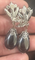Juliana Hematite Vintage Rhinestone Drop Earrings