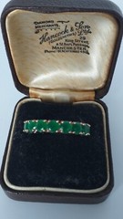 Vintage 1990-s 14 Ct Rolled Gold Emerald Ring Size UK P US 7 1/2 – Hallmarked!