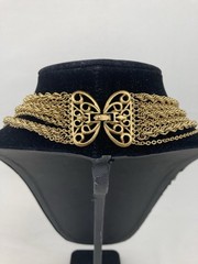 Vintage 1969 Monet Festoon Necklace Gold Tone Statement Piece Rare Excellent