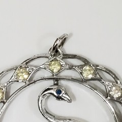 Sarah Coventry 1970s Swan Lake Pendant with Aurora Borealis Crystals
