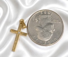 Antique 14k GF Diamond Cross Pendant Excellent Condition