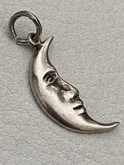 Vintage Sterling Silver Sun & Crescent Moon Charms