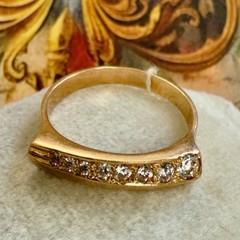 Size 7.25 – 14K 585 Rose Gold Gemstone Ring – Vintage East European #1806