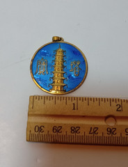 Chinese Peking Jewelry 8 Piece Enameled Pendant Set Original Box MISSING 2