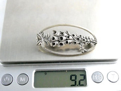 Vintage MASJ Maureen Ann Story Jones 1990 Silver Plated Pewter Foxglove Pin 9.2g
