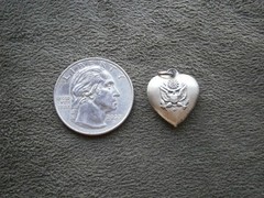 United States Army Seal Vtg Brushed Puffed Sterling Silver Charm Pendant 1.1g
