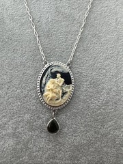 Costume Cameo Pendant Victorian Revival Necklace Bridgerton estate goth estate