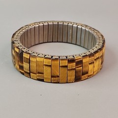 Vintage Tigers Eye Expandable Bracelet Hong Kong Stretch 6.5″
