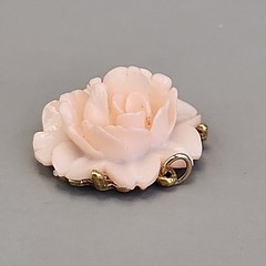 Vintage Flower Pendant Lot of 6 Red Peach Celluloid Acrylic Resin