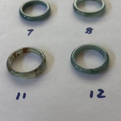 Hi-grade Natural green Jade Jadeite Rings Thin Band, Width about 3 mm