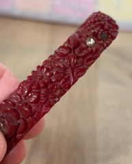 Mixed Carved and Molded Celluloid and Other Vtg Jewelry, Rings, Bracelet Sz 8