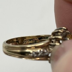 Vintage 925 Sterling Silver Vermeil Ring Size 7 Canary Yellow Oval Halo 5.5g