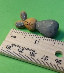 Mini Bunny Rabbit Pin/Brooch. 1.5″ Farmhouse Style Collectible. #B-P