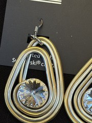 NEW Jeff Lieb Clear Swarovski Rhinestone Earrings Total Design Silver Dangle