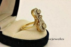 14K 2-Tone Gold Over 1.50CT Round Lab-Created Diamond Vintage Art Deco Ring Gift