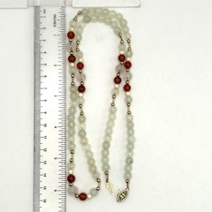 Vintage 14/20 14K Gold Filled Natural Stone Bead Necklace Mid-Century 24”