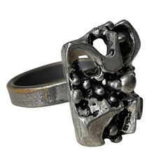 Tapani Vanhatalo Finland Brutalist Bracelet Ring Set Silver Plated Pewter Modern