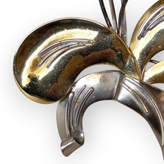 VINTAGE RUTH ROSENFELD MIXED METALS MODERNIST BROOCH