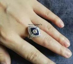 1.75Ct Art Deco Style Lab Created Diamond Anniversary 14K White Gold Finish Ring